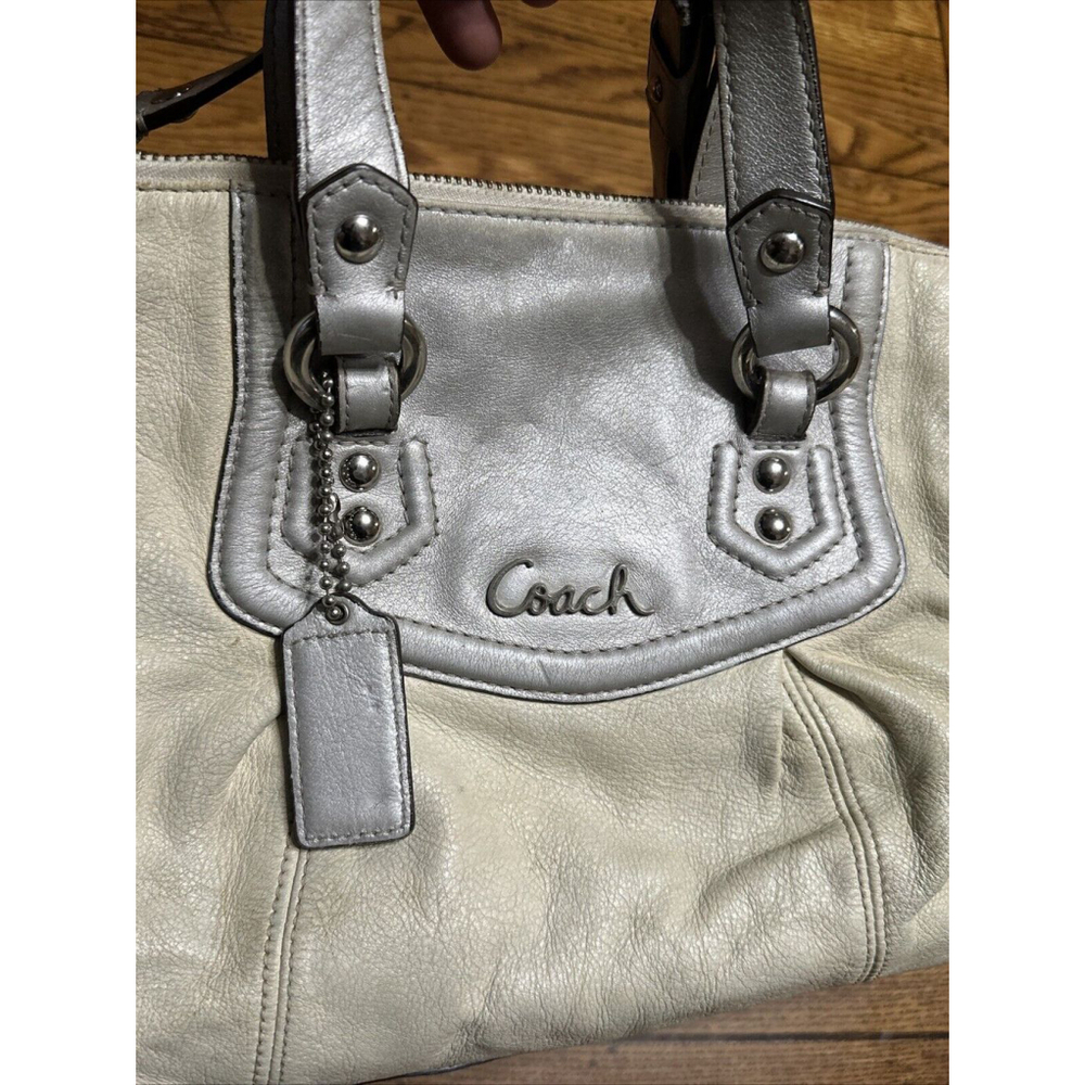 COACH ASHLEY IVORY/CREAM LEATHER CONVERTIBLE TRAVEL SATCHEL TOTE BAG F19247 - Picture 10 of 10